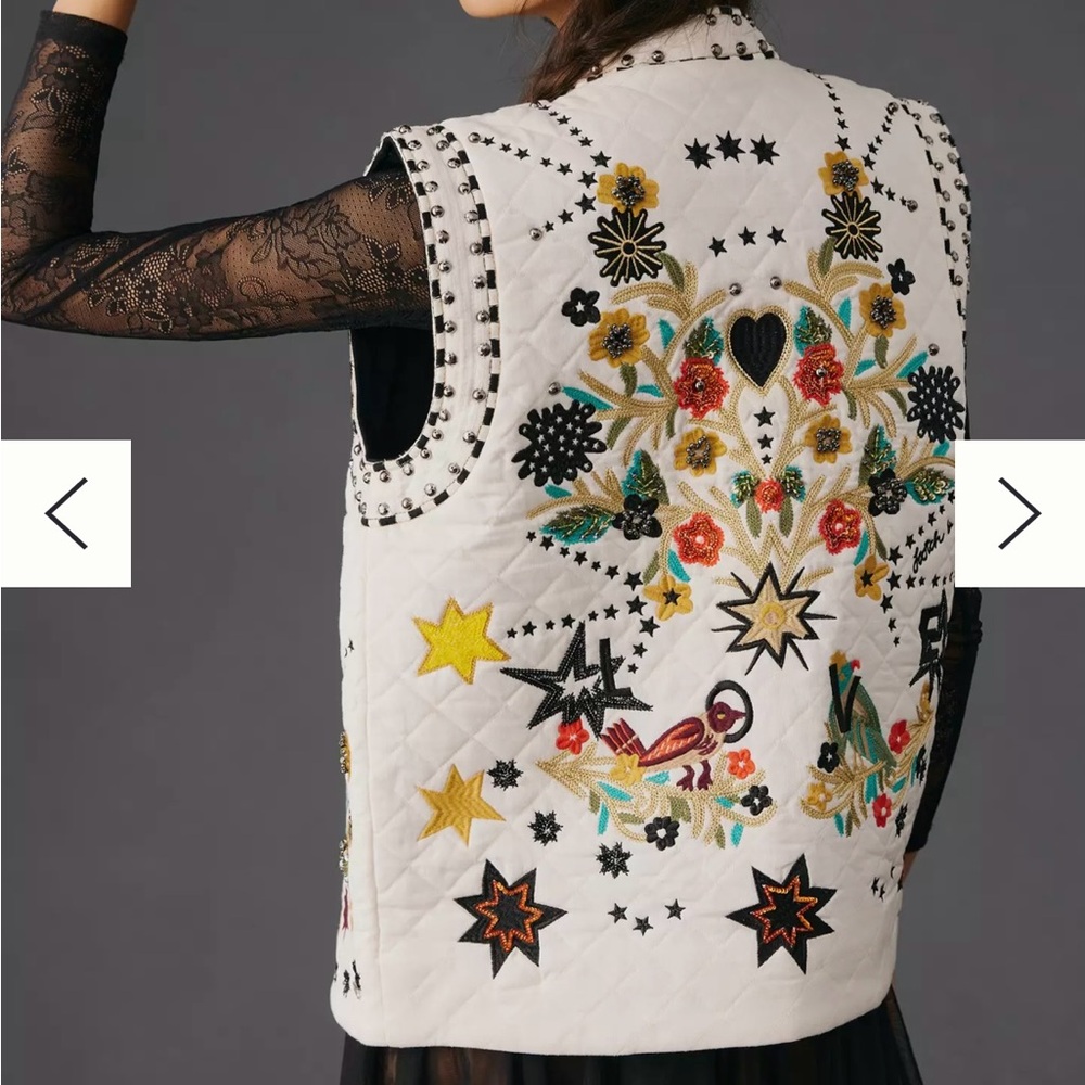 Scotch and Soda for Anthropologie embroidered stud quilted vest